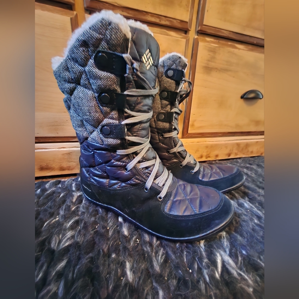 Columbia shearling waterproof winter boot black 9.5 womens